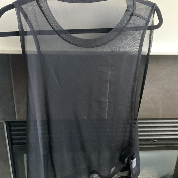 Unknown. Tops - BNNT. Sheer mesh overlay tank. L. Black